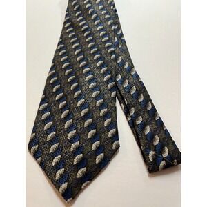 Men's Accessory Tie Necktie Geoffrey Beene Silk Blue Gray Charcoal Abstract